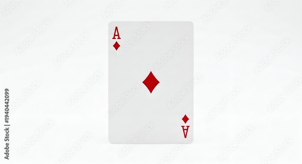 Obraz premium Ace of Diamonds playing card isolated on a clean white background