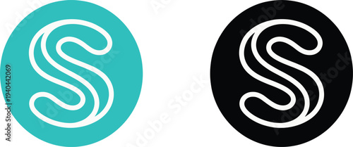 Minimalist letter S monogram logo in circular shape with modern line style for branding, corporate identity, and business design