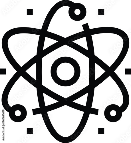 Modern nuclear power flat line vector illustration icon design concept. Icon for mobile and web graphics. Flat symbol, logo creative concept. Simple and clean flat pictogram