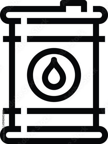 Modern oil barrel flat line vector illustration icon design concept. Icon for mobile and web graphics. Flat symbol, logo creative concept. Simple and clean flat pictogram