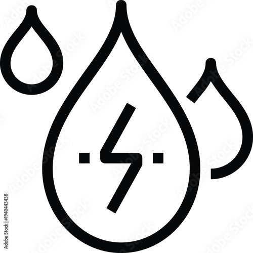 Modern water energy flat line vector illustration icon design concept. Icon for mobile and web graphics. Flat symbol, logo creative concept. Simple and clean flat pictogram