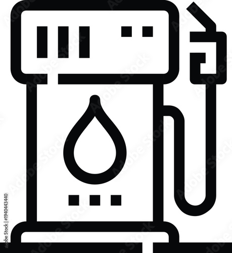 Modern gas station flat line vector illustration icon design concept. Icon for mobile and web graphics. Flat symbol, logo creative concept. Simple and clean flat pictogram