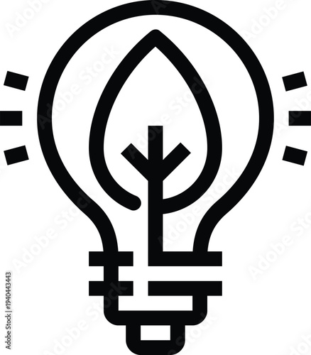 Modern green energy flat line vector illustration icon design concept. Icon for mobile and web graphics. Flat symbol, logo creative concept. Simple and clean flat pictogram