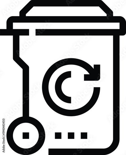 Modern waste reduction flat line vector illustration icon design concept. Icon for mobile and web graphics. Flat symbol, logo creative concept. Simple and clean flat pictogram