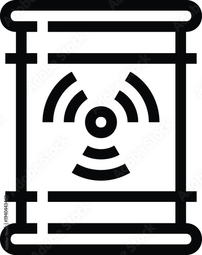 Modern radioactive waste flat line vector illustration icon design concept. Icon for mobile and web graphics. Flat symbol, logo creative concept. Simple and clean flat pictogram