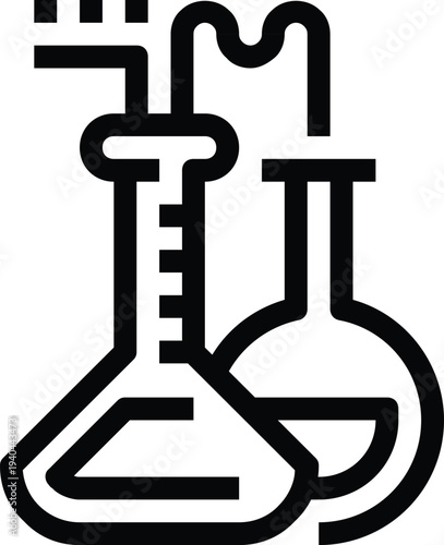 Modern chemical reaction flat line vector illustration icon design concept. Icon for mobile and web graphics. Flat symbol, logo creative concept. Simple and clean flat pictogram