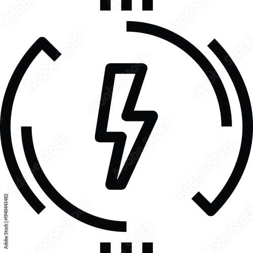 Modern renewable energy flat line vector illustration icon design concept. Icon for mobile and web graphics. Flat symbol, logo creative concept. Simple and clean flat pictogram