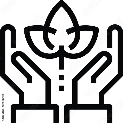 Modern nature protection flat line vector illustration icon design concept. Icon for mobile and web graphics. Flat symbol, logo creative concept. Simple and clean flat pictogram