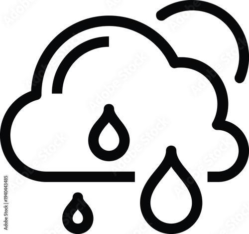 Modern weather forecast flat line vector illustration icon design concept. Icon for mobile and web graphics. Flat symbol, logo creative concept. Simple and clean flat pictogram