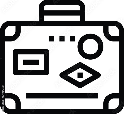 Modern tourist luggage flat line vector illustration icon design concept. Icon for mobile and web graphics. Flat symbol, logo creative concept. Simple and clean flat pictogram