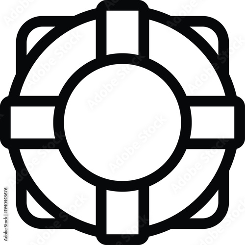 Modern lifebuoy flat line vector illustration icon design concept. Icon for mobile and web graphics. Flat symbol, logo creative concept. Simple and clean flat pictogram