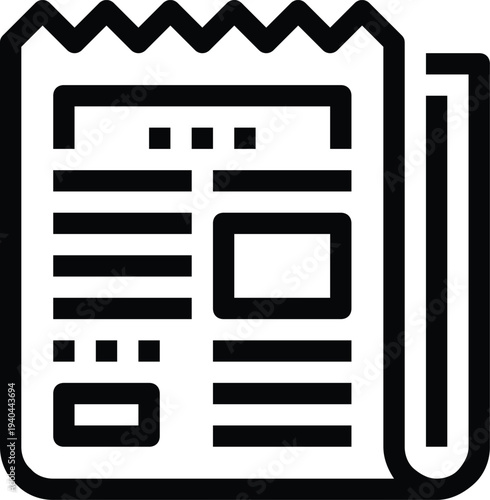 Modern news paper flat line vector illustration icon design concept. Icon for mobile and web graphics. Flat symbol, logo creative concept. Simple and clean flat pictogram