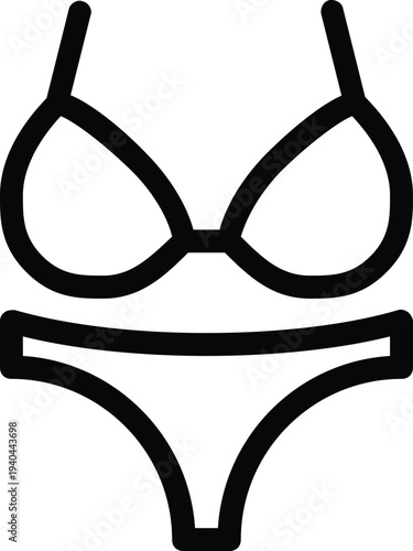 Modern swimsuit flat line vector illustration icon design concept. Icon for mobile and web graphics. Flat symbol, logo creative concept. Simple and clean flat pictogram