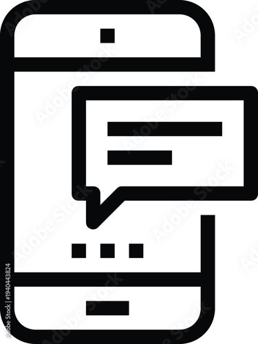 Modern speech bubbles flat line vector illustration icon design concept.