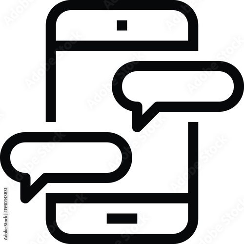 Modern speech bubbles flat line vector illustration icon design concept.