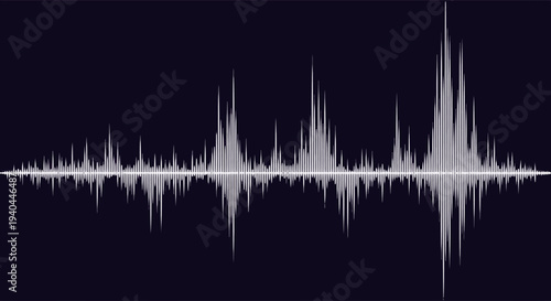 Sound wave pattern on black background vector illustration