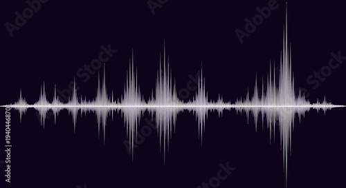 Sound wave pattern on black background vector illustration
