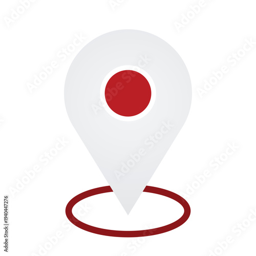 Japan Flag Map Pin Location Icon Vector Set