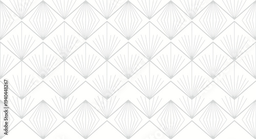 Geometric pattern with diamond shapes in gray on white background vector illustration