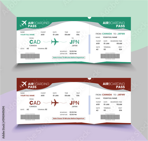boarding pass design concept