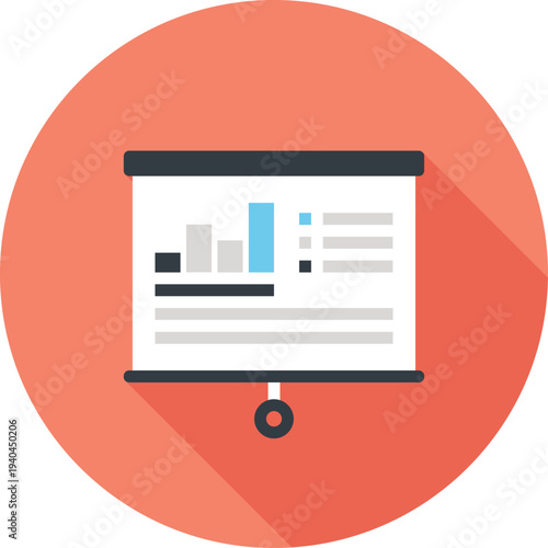 statistics flat web icon concept