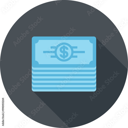 cash flat web icon concept
