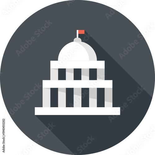 government flat web icon concept