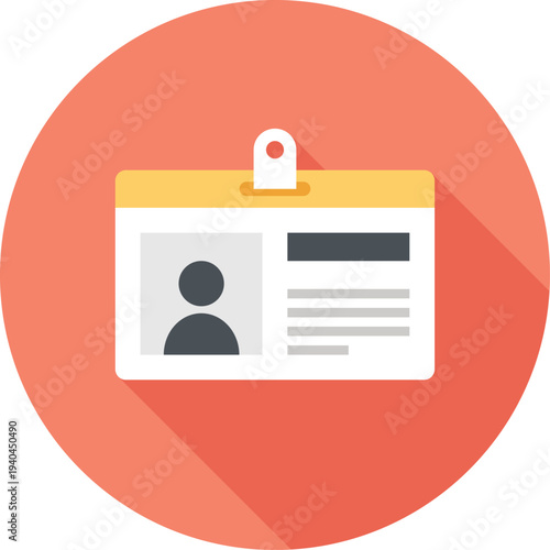 personal ID flat web icon concept