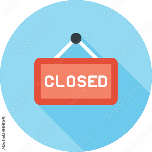 we are closed flat web icon concept