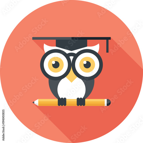 wisdom flat web icon concept