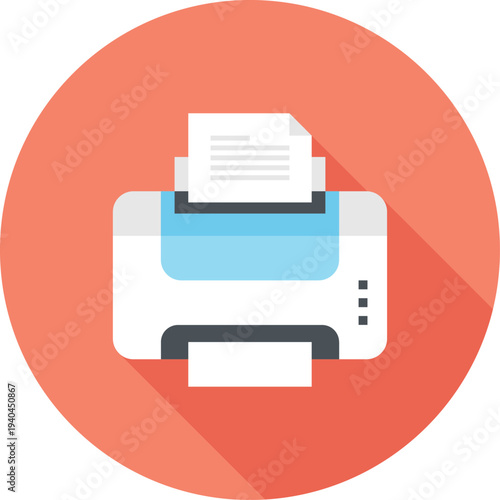 printer flat web icon concept