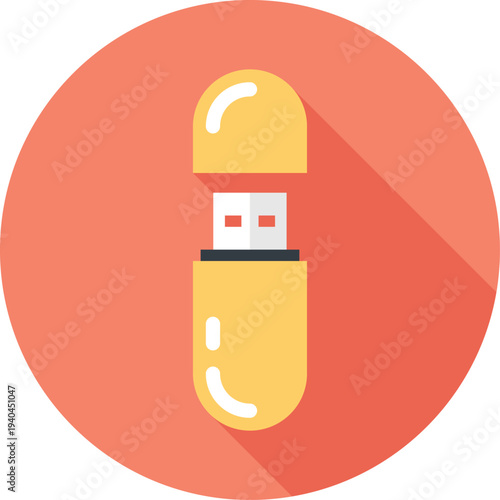 flash drive flat web icon concept