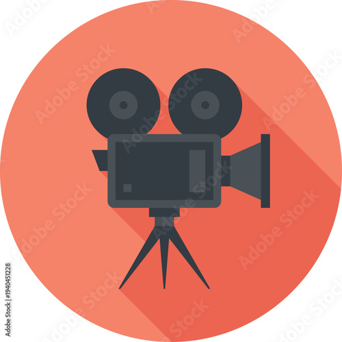 video camera flat web icon concept