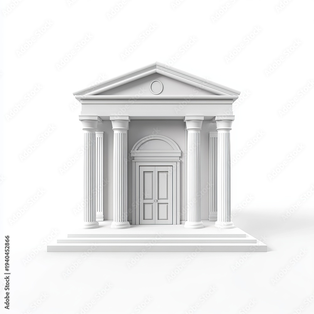 Fototapeta premium Simple white classical building icon