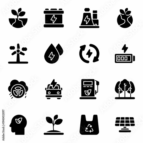 Ecology icons set