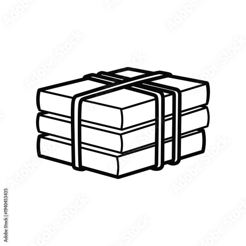 Stack of banknotes secured with straps