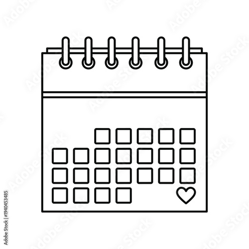 Simple Line Drawing of a Calendar