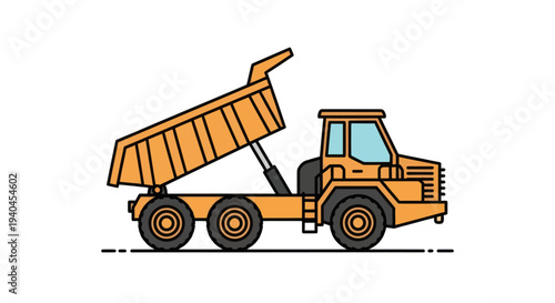 Heavy Duty Dump Truck Illustration.