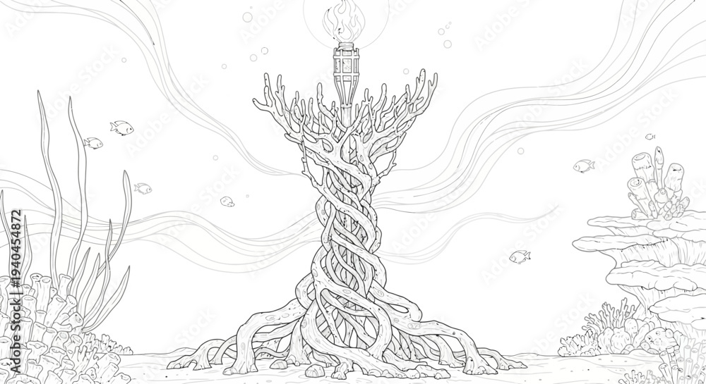 Obraz premium Candle Wrapped with Twisted Rope Design.