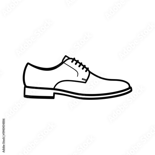 Simple black and white illustration of a dress shoe
