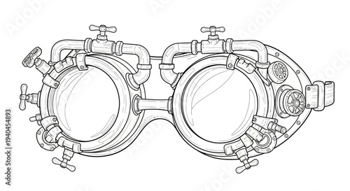 Industrial Valve System with Pipes and Fittings.