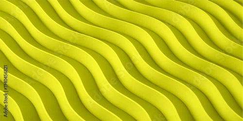 Green abstract background with flowing silk waves and a textured sand pattern creates a nature-inspired design of satin fabric and light golden lines