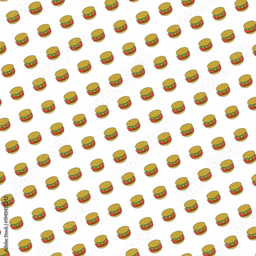 Burger Sign Icon Seamless Pattern Background Stock