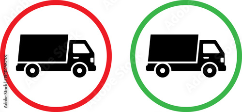 Truck icons for delivery and transportation services