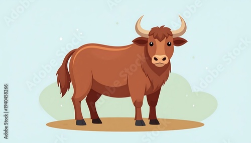 Majestic Brown Bull - A Symbol of Strength and Resilience.