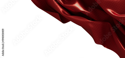 Luxurious red fabric flowin...