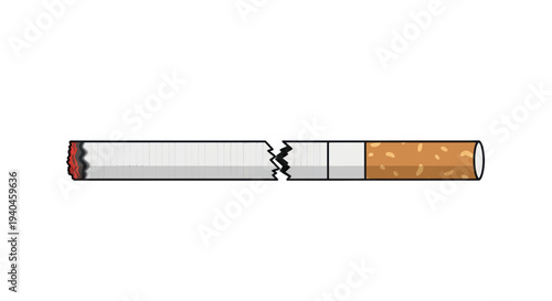 Cigarette with Lit End and Filter.