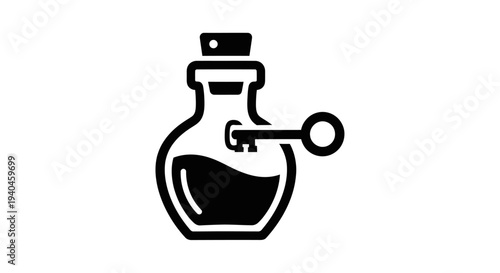 Black Simple Illustration of Oil Can.