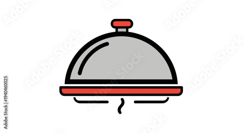 Cloche Serving Dish Icon Illustration Design.