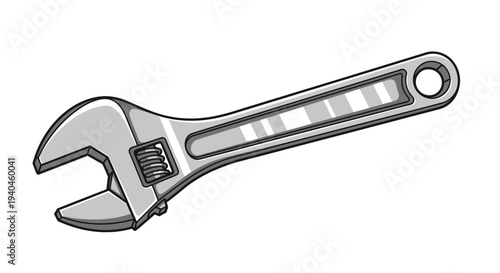 Adjustable Wrench Tool Equipment Hardware Illustration.